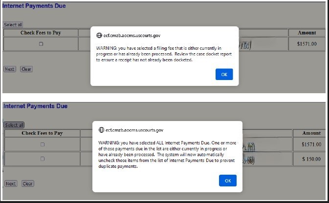 Fee Messages